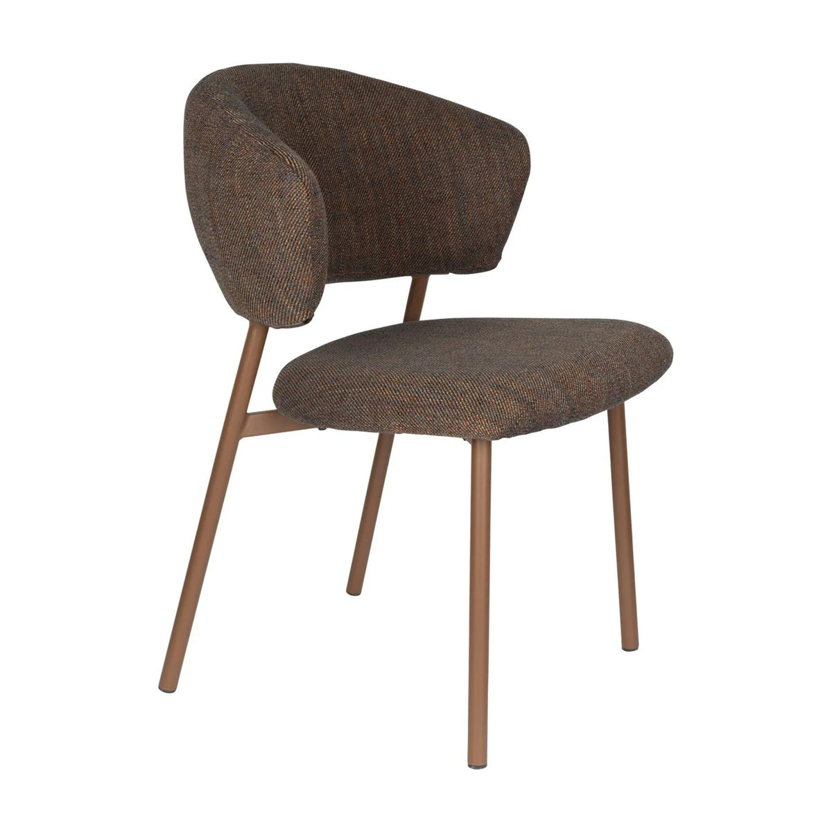Dining Chair Jasmine Dark Multicolour Domestica – Three Quarter View on White