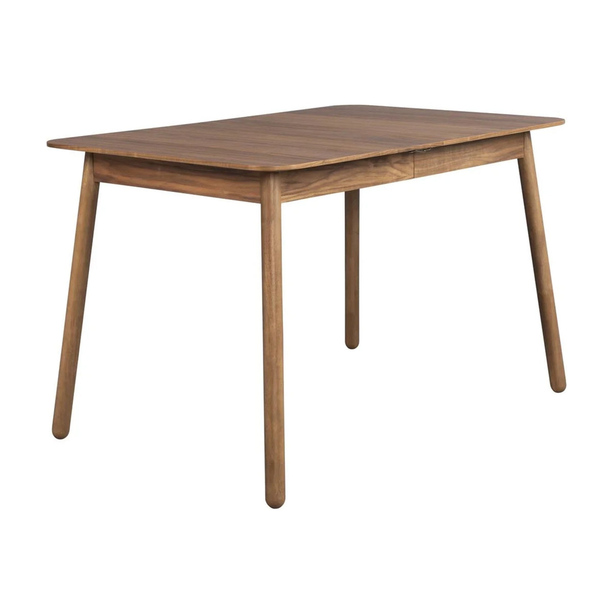 Dining Table Glimps 120/162x80 Walnut Domestica – Three Quarter View on White