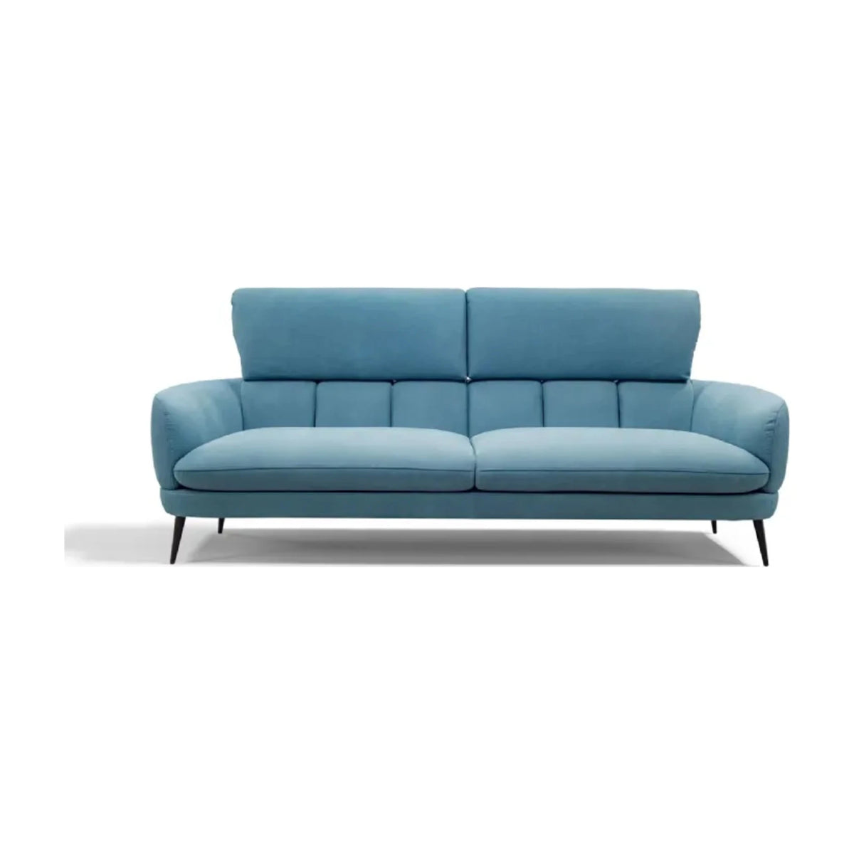 Looming Domestica – Shown in Sky Blue, Front View with Headrests Raised on White