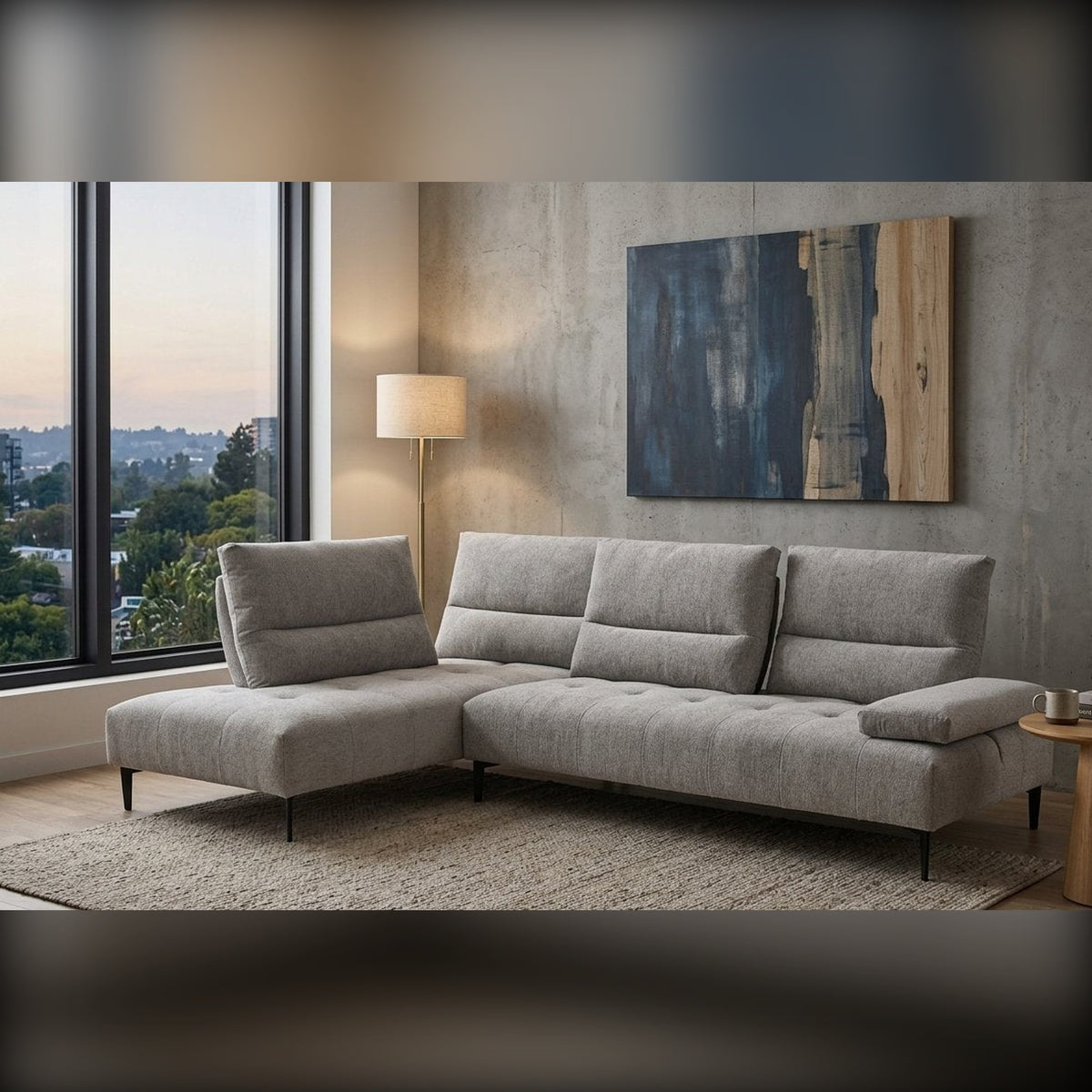 Egoitaliano Tate Corner Penisola Sofa Greige Fabric Domestica – Lifestyle Living Room