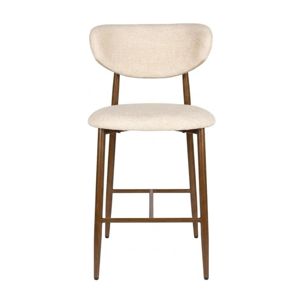 Counter Stool Noor Beige Domestica – Front View on White