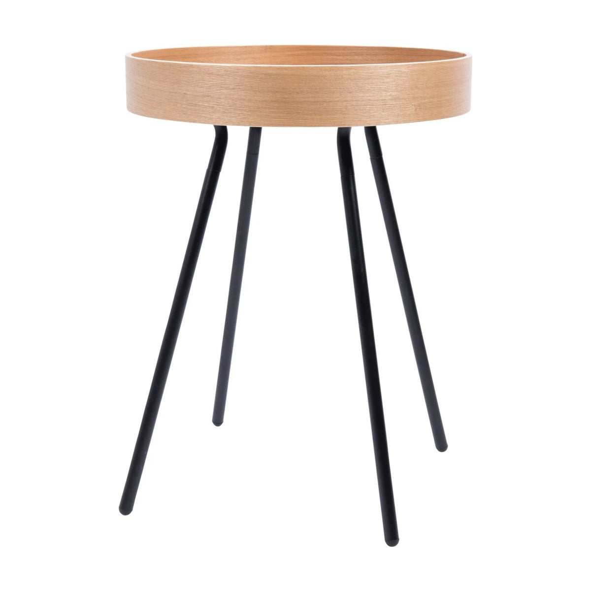 Side Table Oak Tray Natural Domestica – Three Quarter View on White