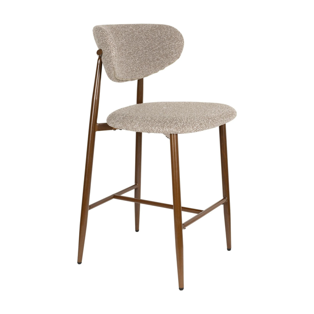 Counter Stool Noor Brown Domestica – Three Quarter View on White
