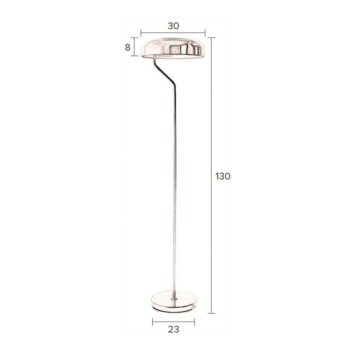 Floor Lamp Eclipse Brass Domestica – Dimensions Drawing