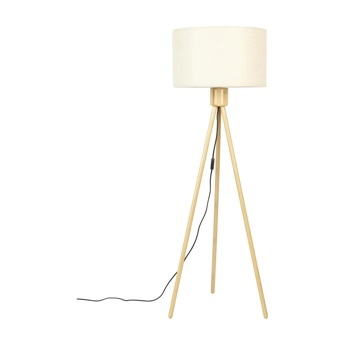 Floor Lamp Fan Bamboo Domestica – Front View on White