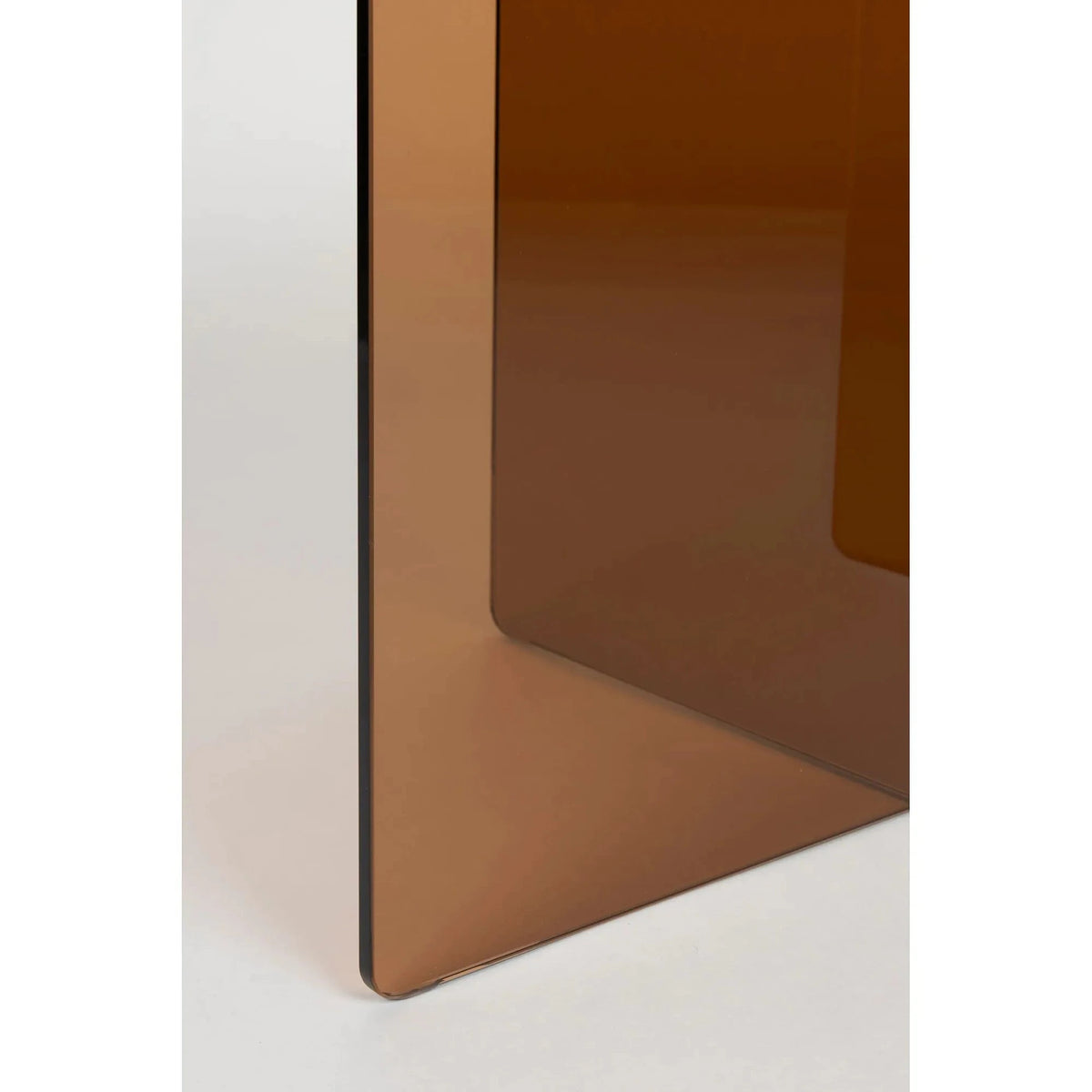 Coffee Table Linea Brown Domestica – Glass Panel Edge Close-up