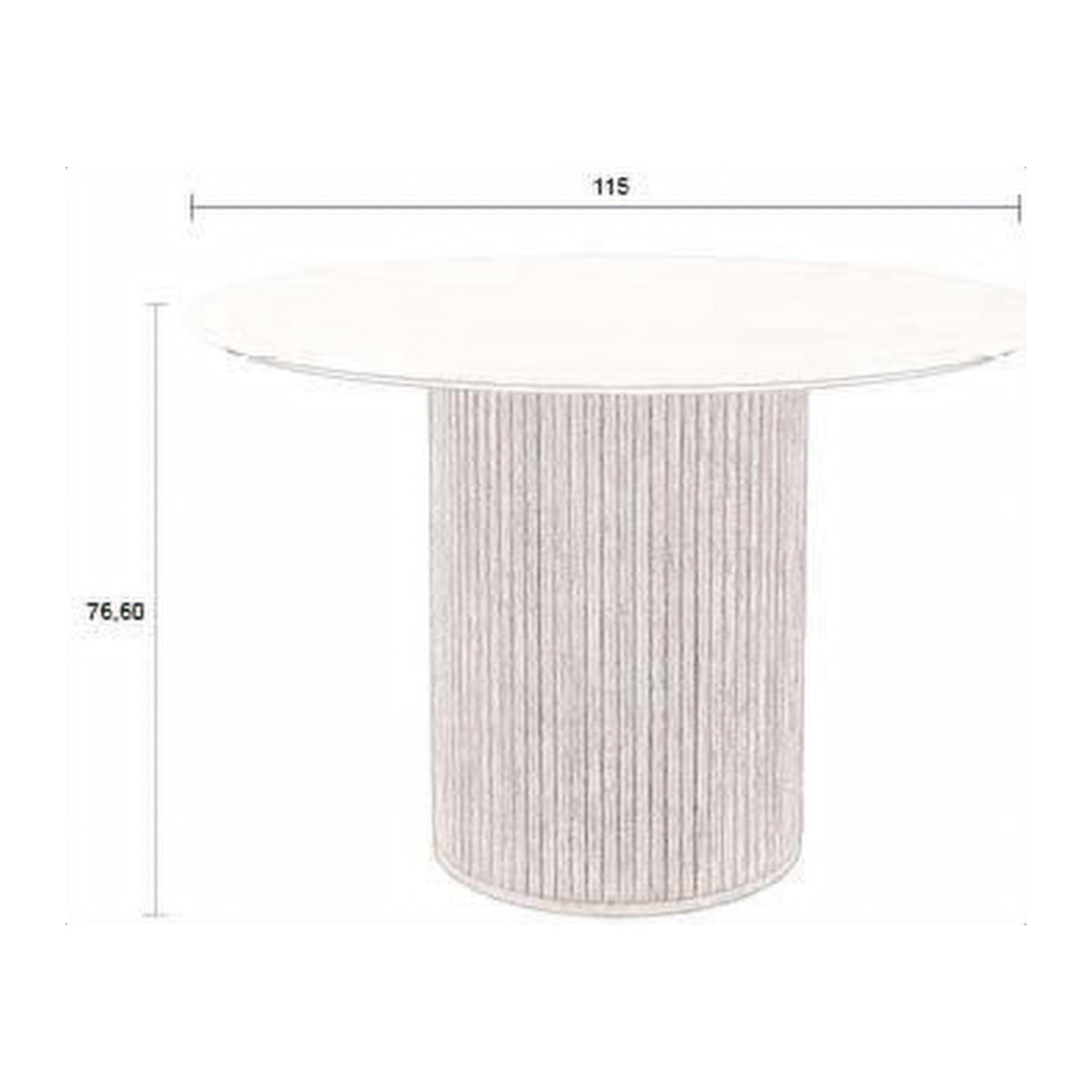 Dining Table Arda Beige Brown Domestica – Dimensions Drawing
