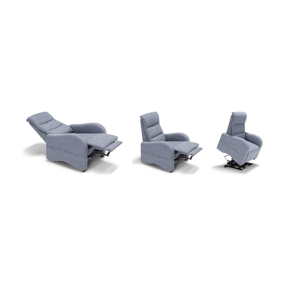 Lift Recliner Armchair Bourbon Domestica – Full Recline, TV and Lift Positions on White