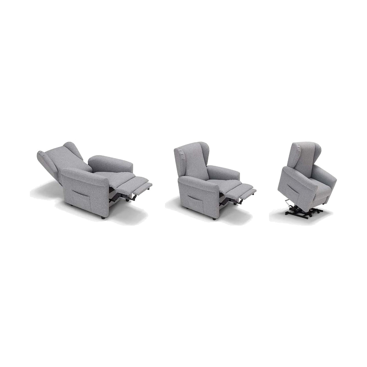 Lift Recliner Armchair Chanel Domestica – Full Recline, TV and Lift Positions on White