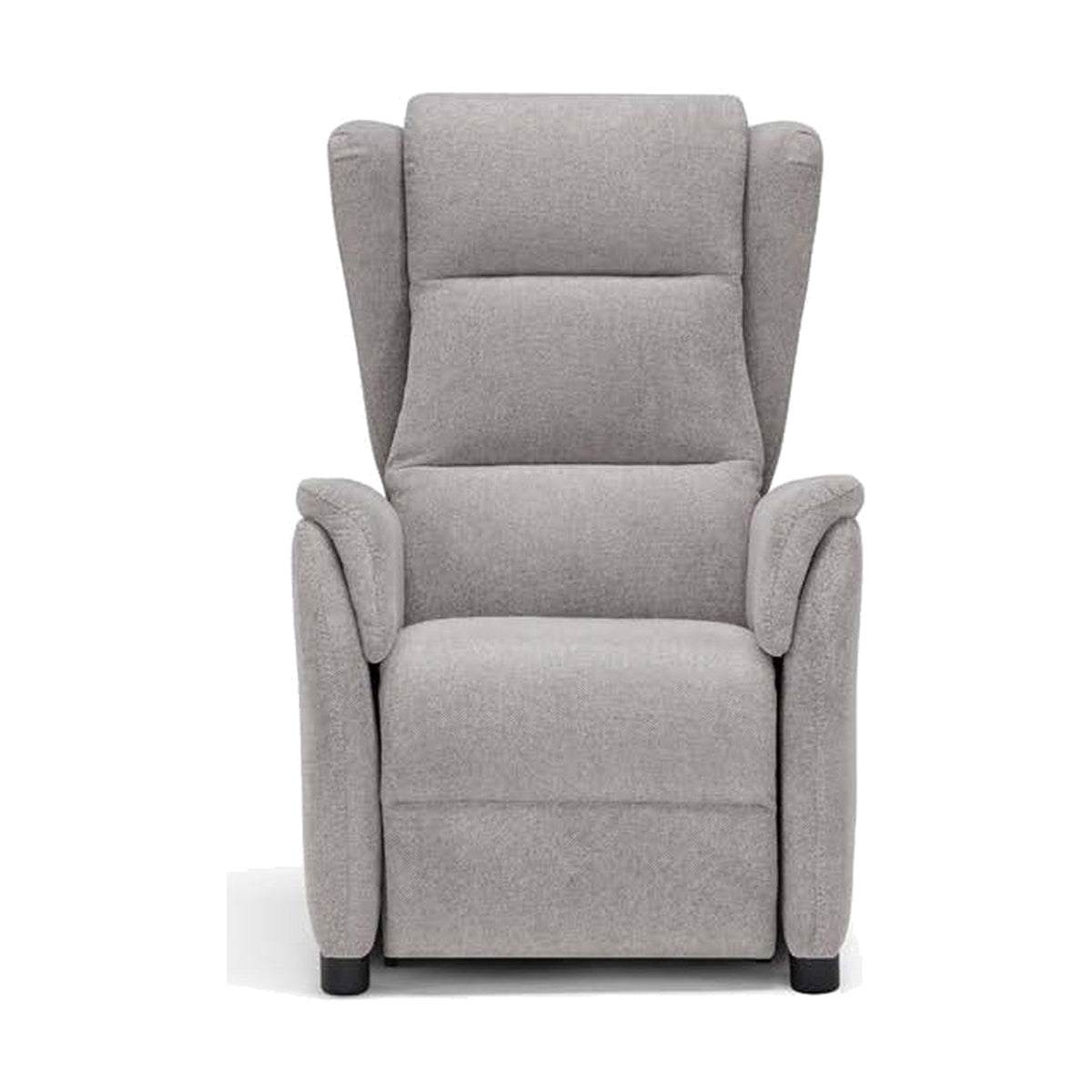 Lift Recliner Armchair Denim Light Grey Domestica – Front View on White
