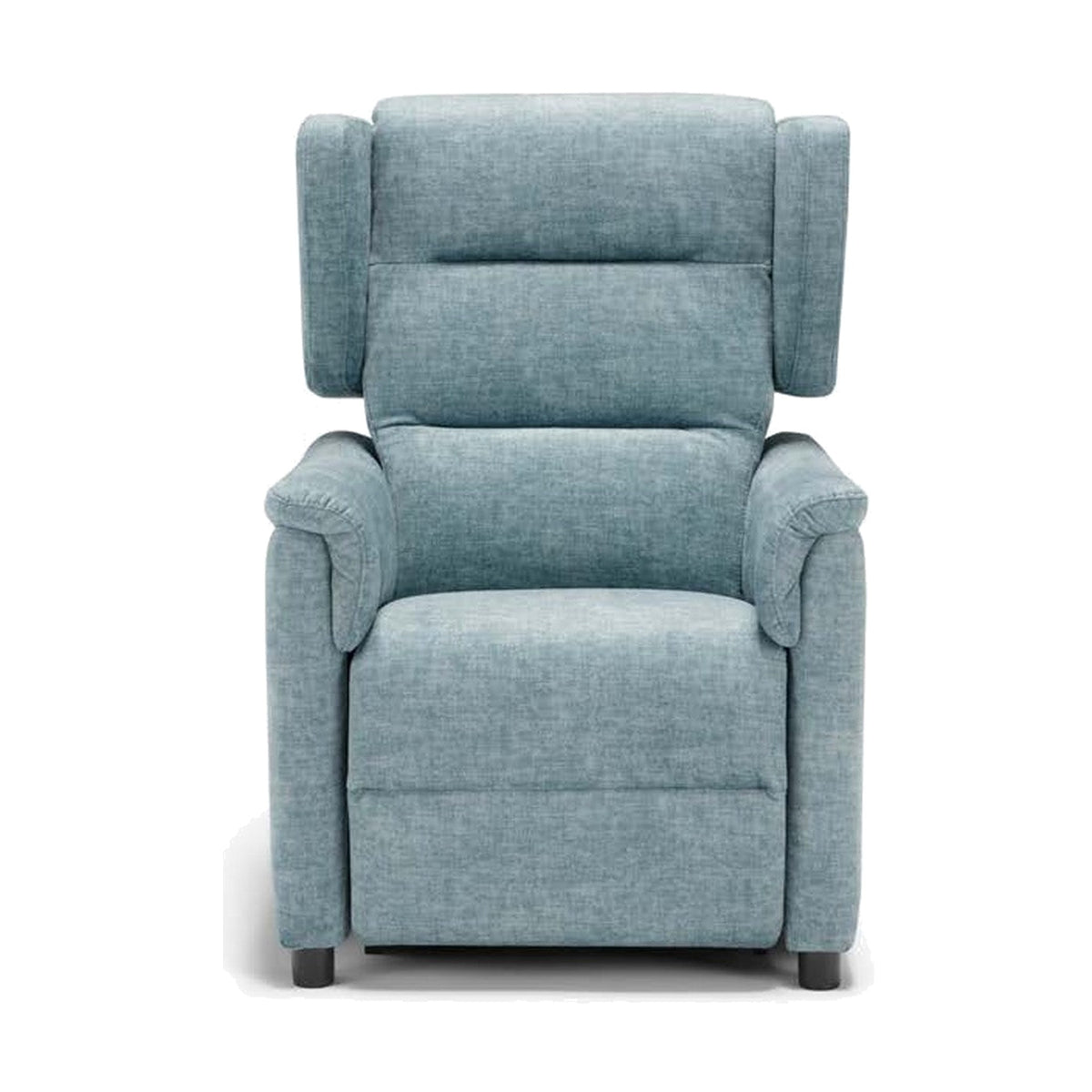 Lift Recliner Armchair Ester Light Blue Domestica – Front View on White
