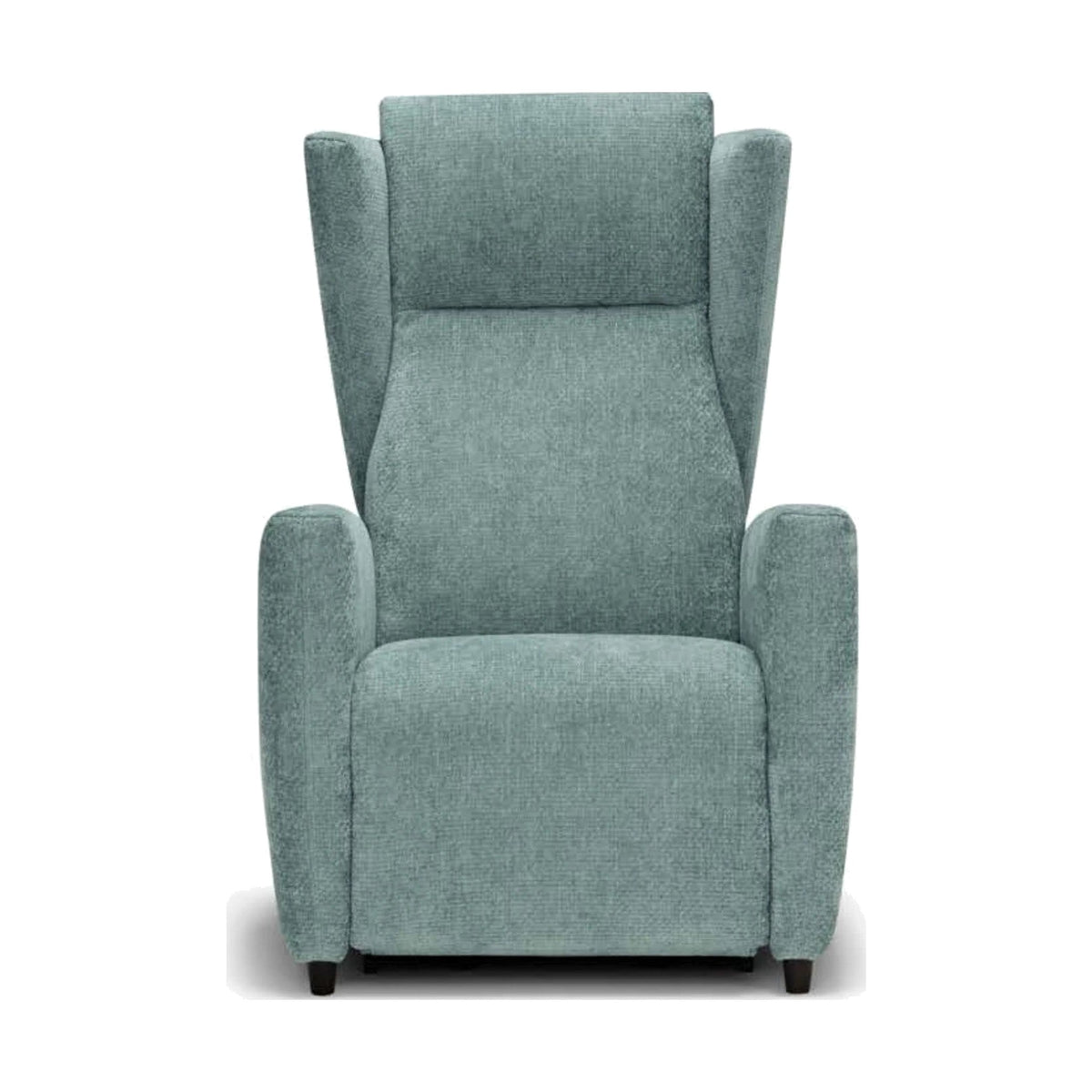 Lift Recliner Armchair Orson Light Blue Domestica – Front View on White