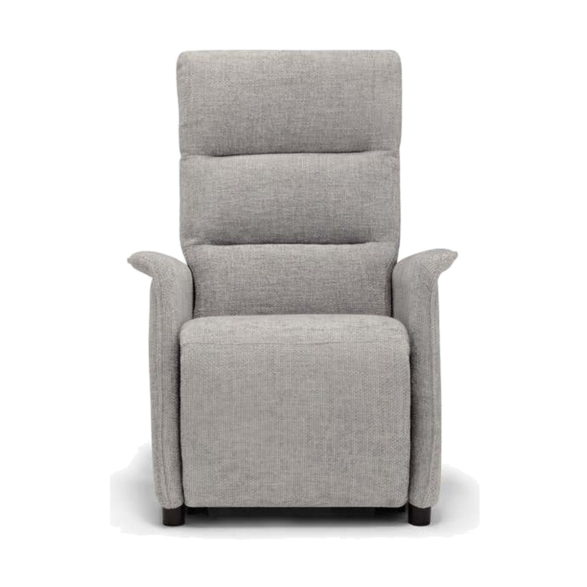 Compact Lift Recliner Armchair Piquet Light Grey Domestica – Front View on White