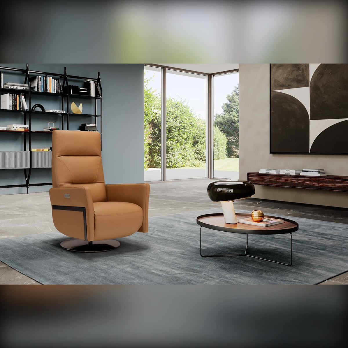 Swivel Lift Recliner Armchair Satin Domestica – Lifestyle – In a Living Room