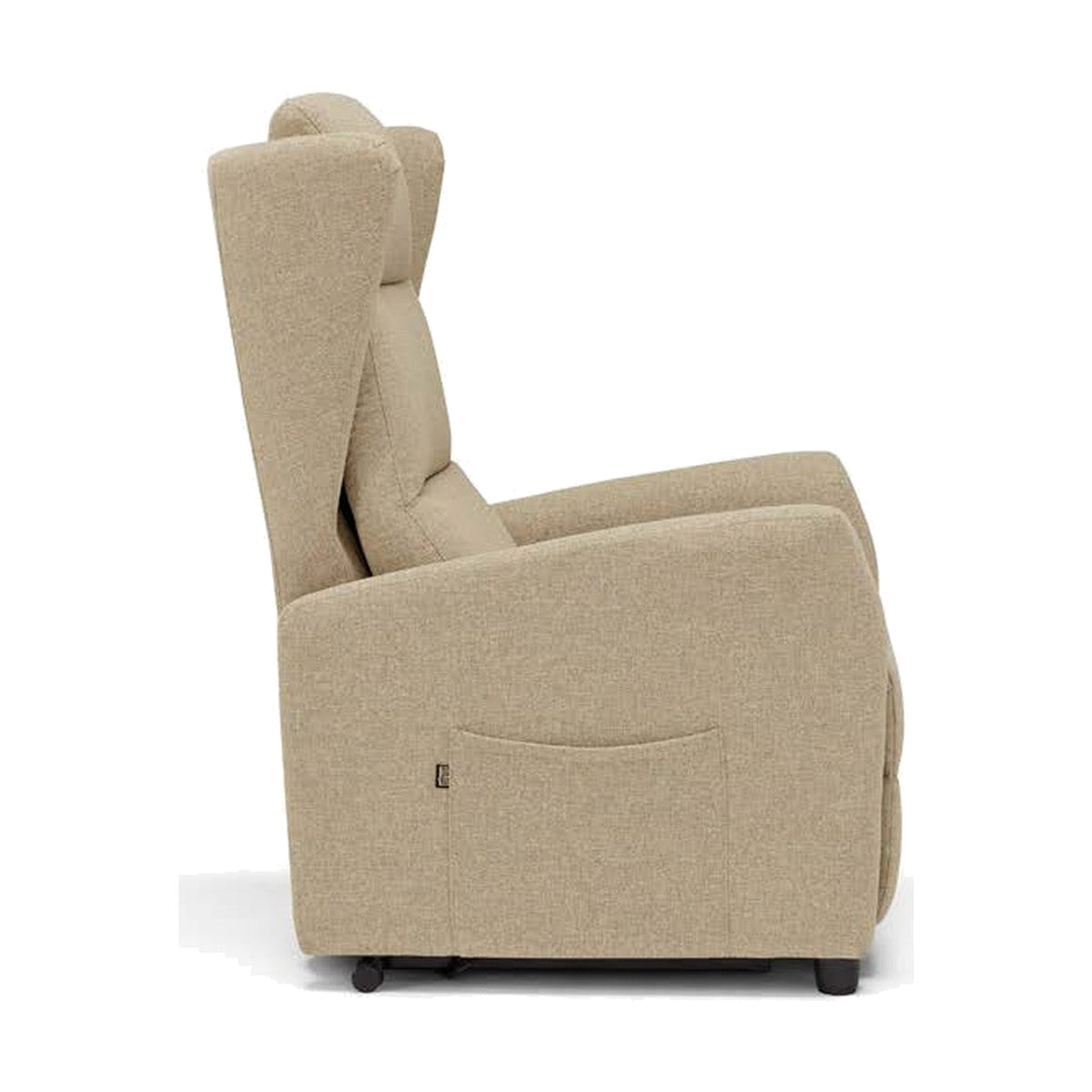 Lift Recliner Armchair Velvet Domestica – Side View on White