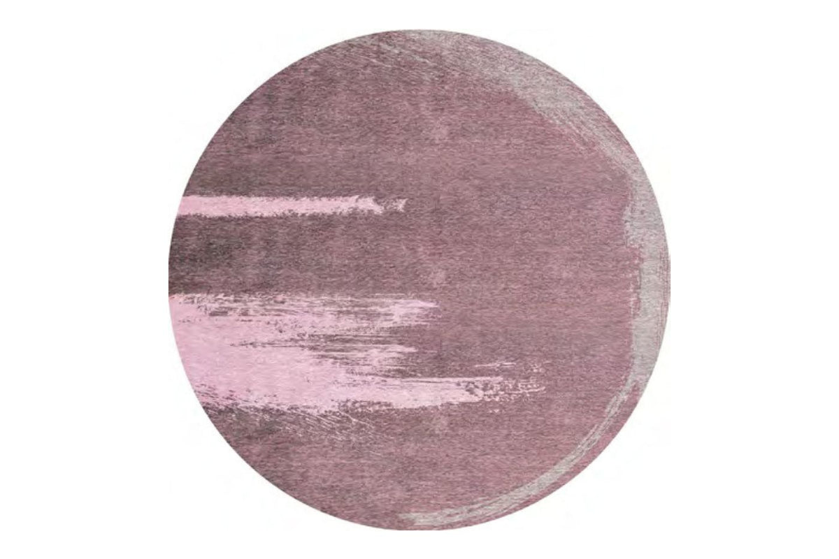 Platinum Design Egoitaliano Domestica – Round Rug in Pink, Top View on White