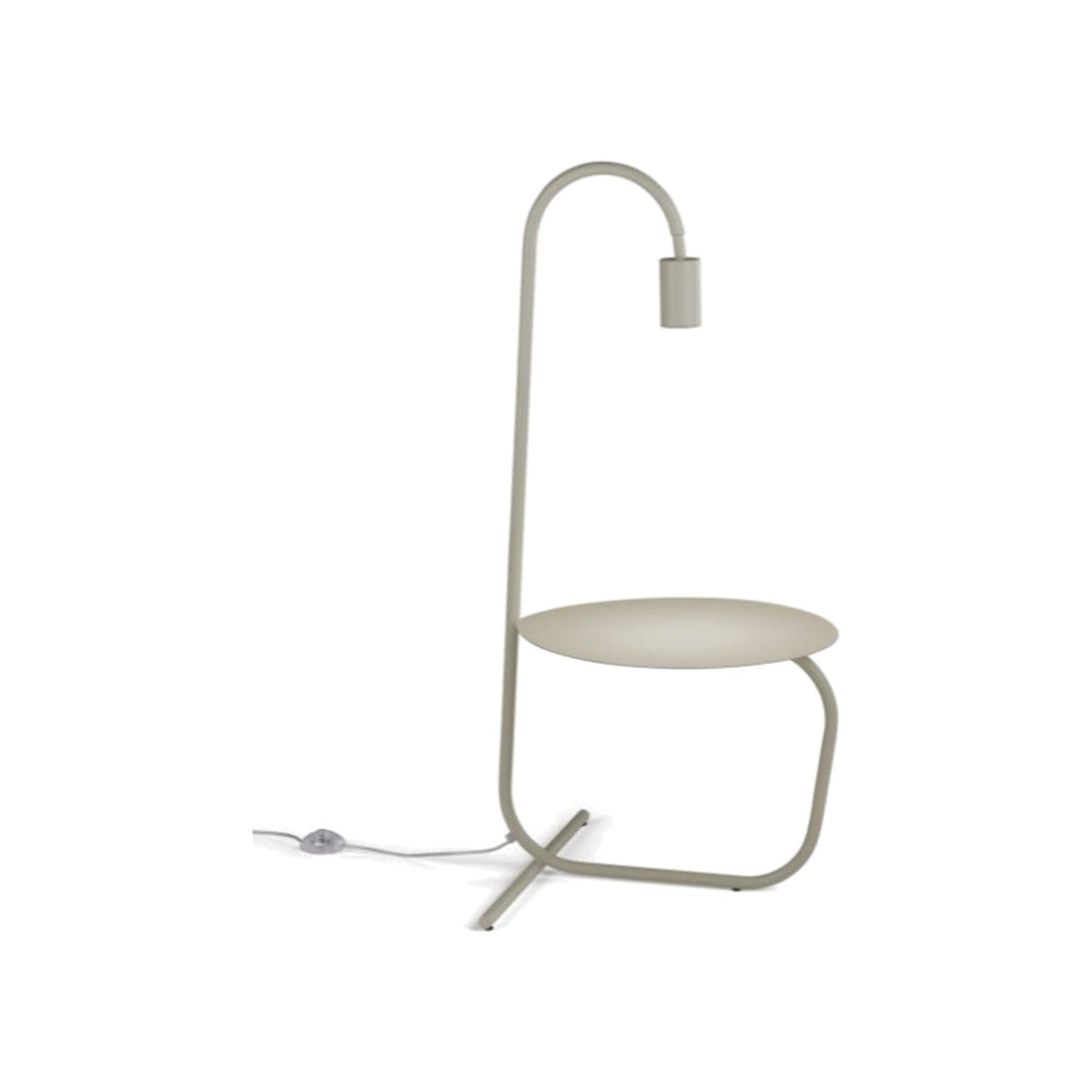 Lucignolo Egoitaliano Domestica – Floor Lamp with Round Shelf, Alternative View on White