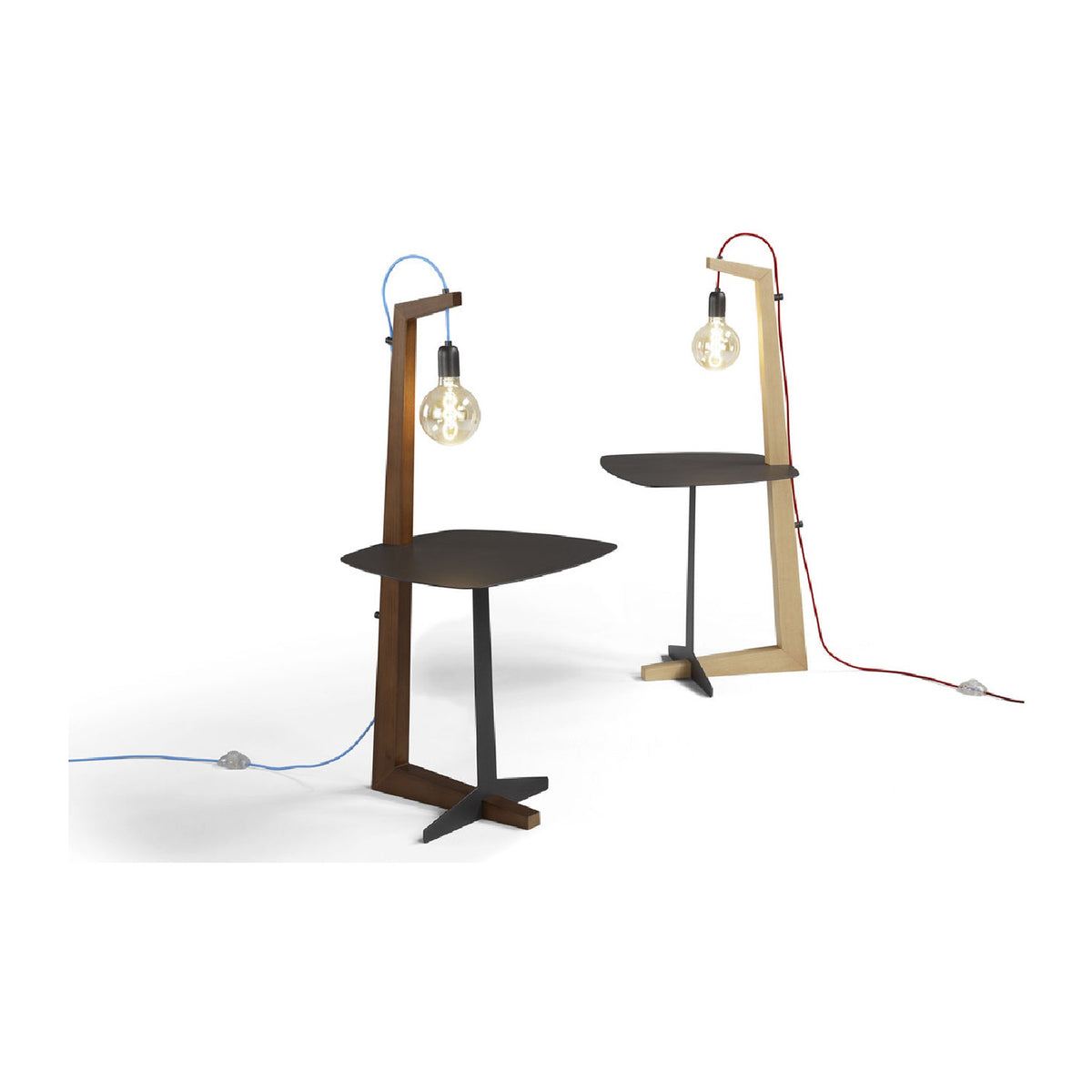 Pinocchio Egoitaliano Domestica – Wooden Lamp with Integrated Table on White