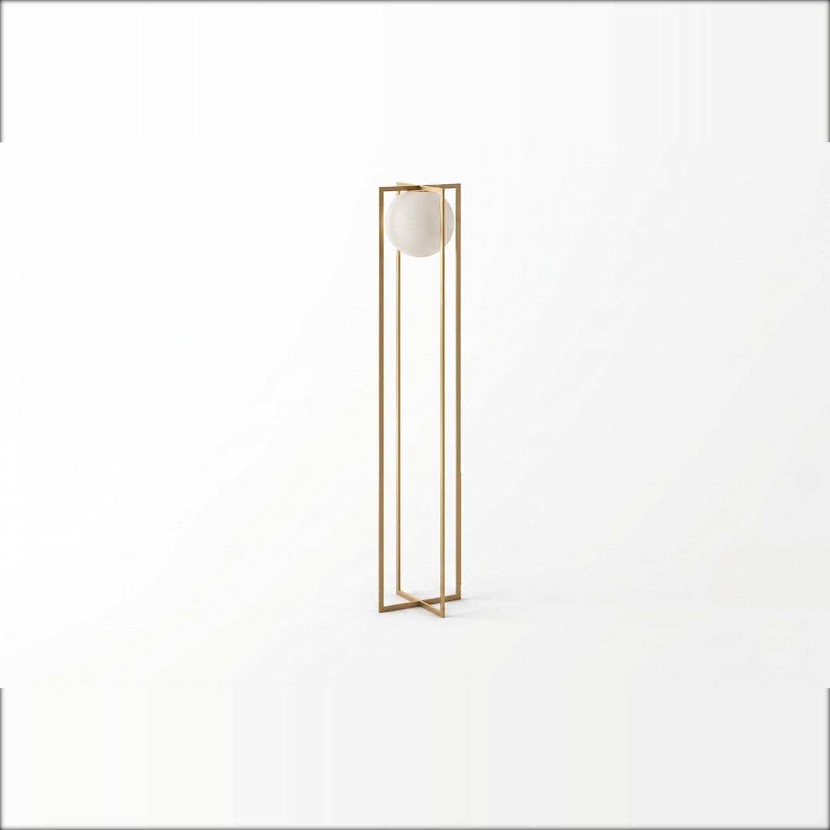 Trilli Egoitaliano Domestica – Gold Geometric Cage Floor Lamp on White