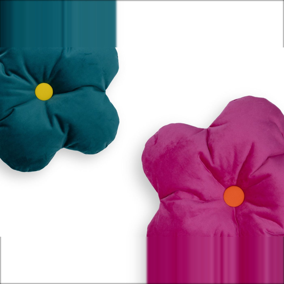 Fiorello Egoitaliano Domestica – Flower Cushions in Teal and Fuchsia