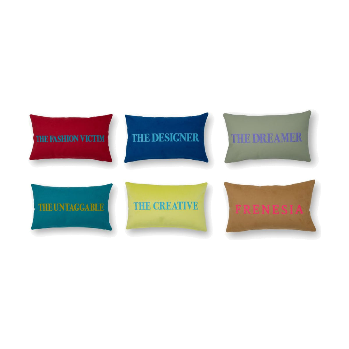 Tag Egoitaliano Domestica – Rectangular Cushions in Several Colours and Slogans