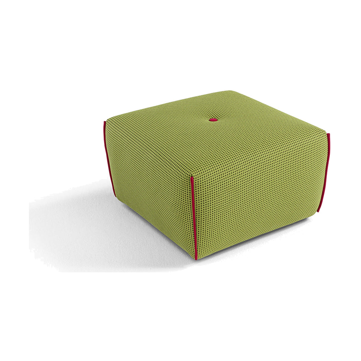 Yuki Egoitaliano Domestica – Pouf in Green with Contrast Lycra Piping on White