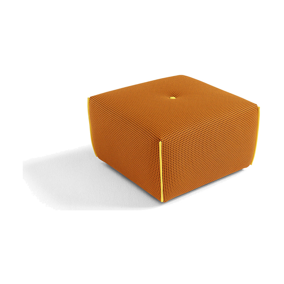 Yuki Egoitaliano Domestica – Pouf in Orange with Contrast Lycra Piping on White