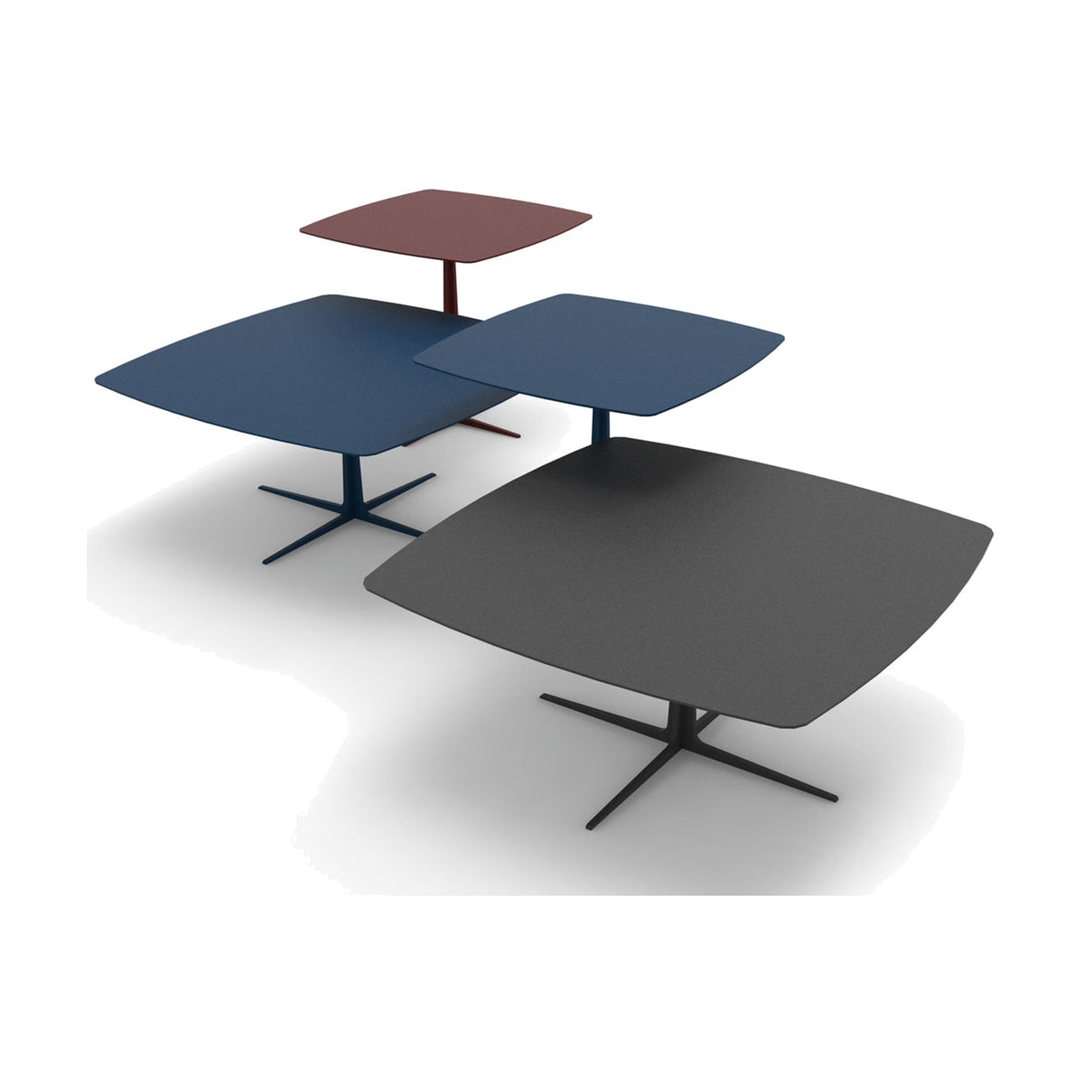 Mac Egoitaliano Domestica – Group of Tables in Contrasting Colours on White