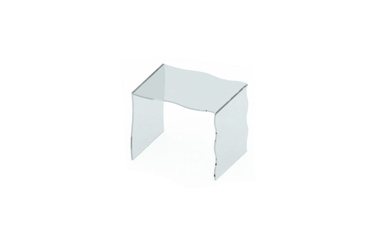 Wave Egoitaliano Domestica – Small Table in Transparent Glass on White