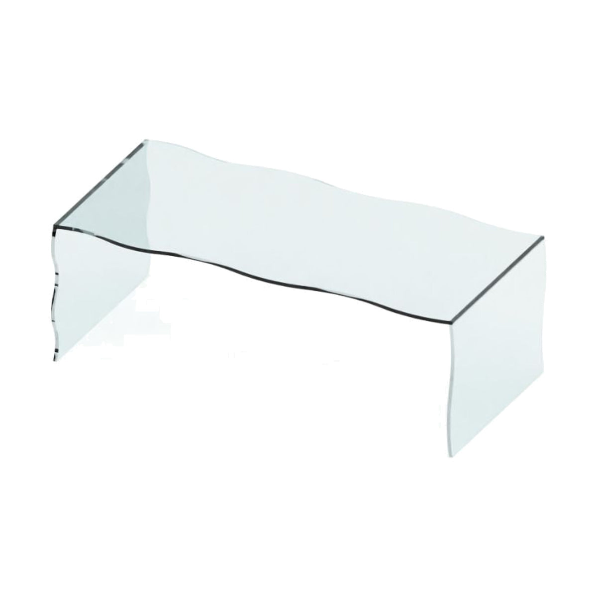 Wave Egoitaliano Domestica – Large Table in Transparent Glass on White