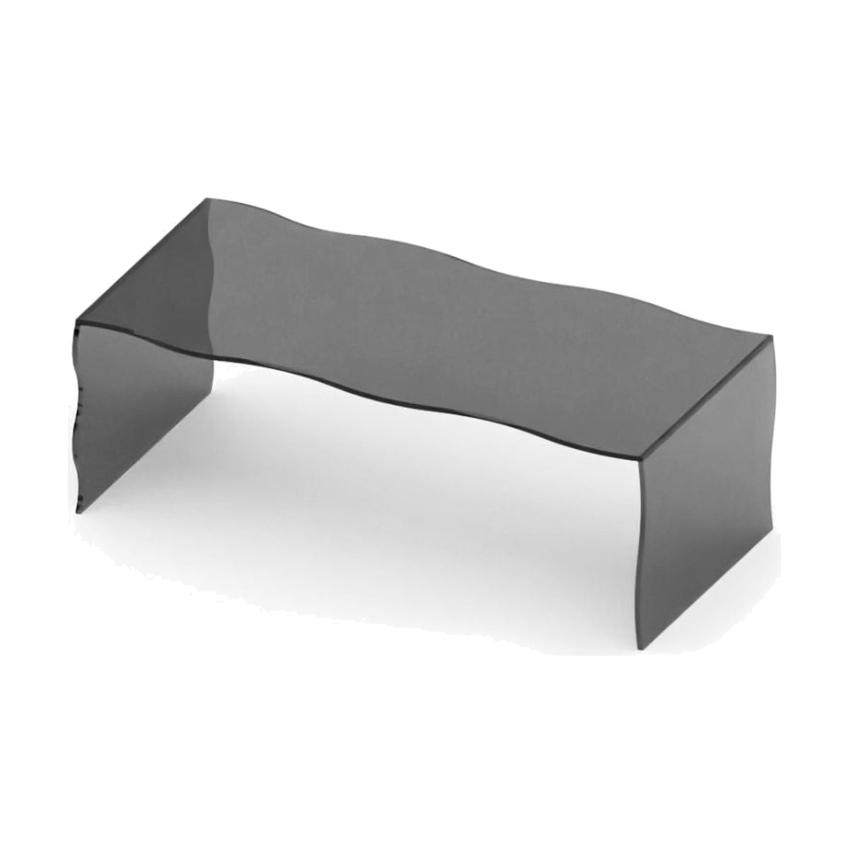 Wave Egoitaliano Domestica – Large Table in Smoked Glass on White