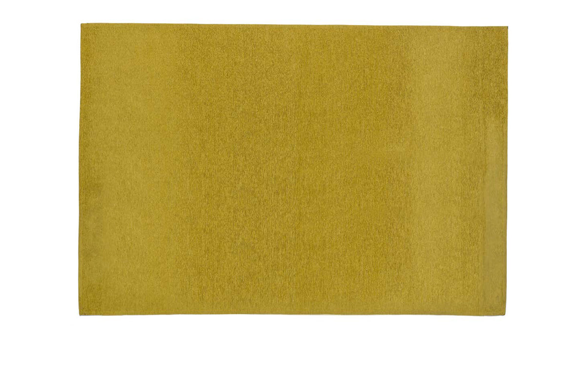 Platinum Yellow Egoitaliano Domestica – Yellow Rug, Top View on White