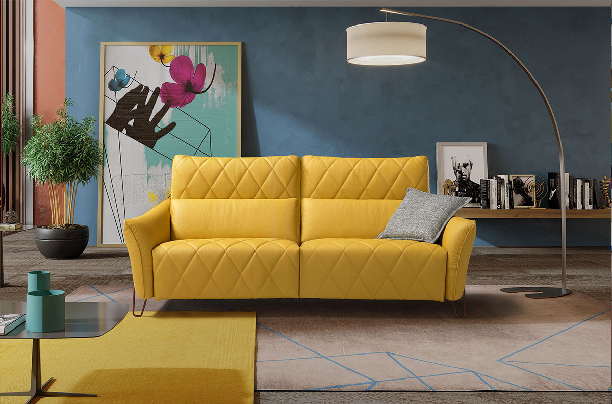 Platinum Yellow Egoitaliano Domestica – Lifestyle – Yellow Rug with a Yellow Sofa in a Living Room