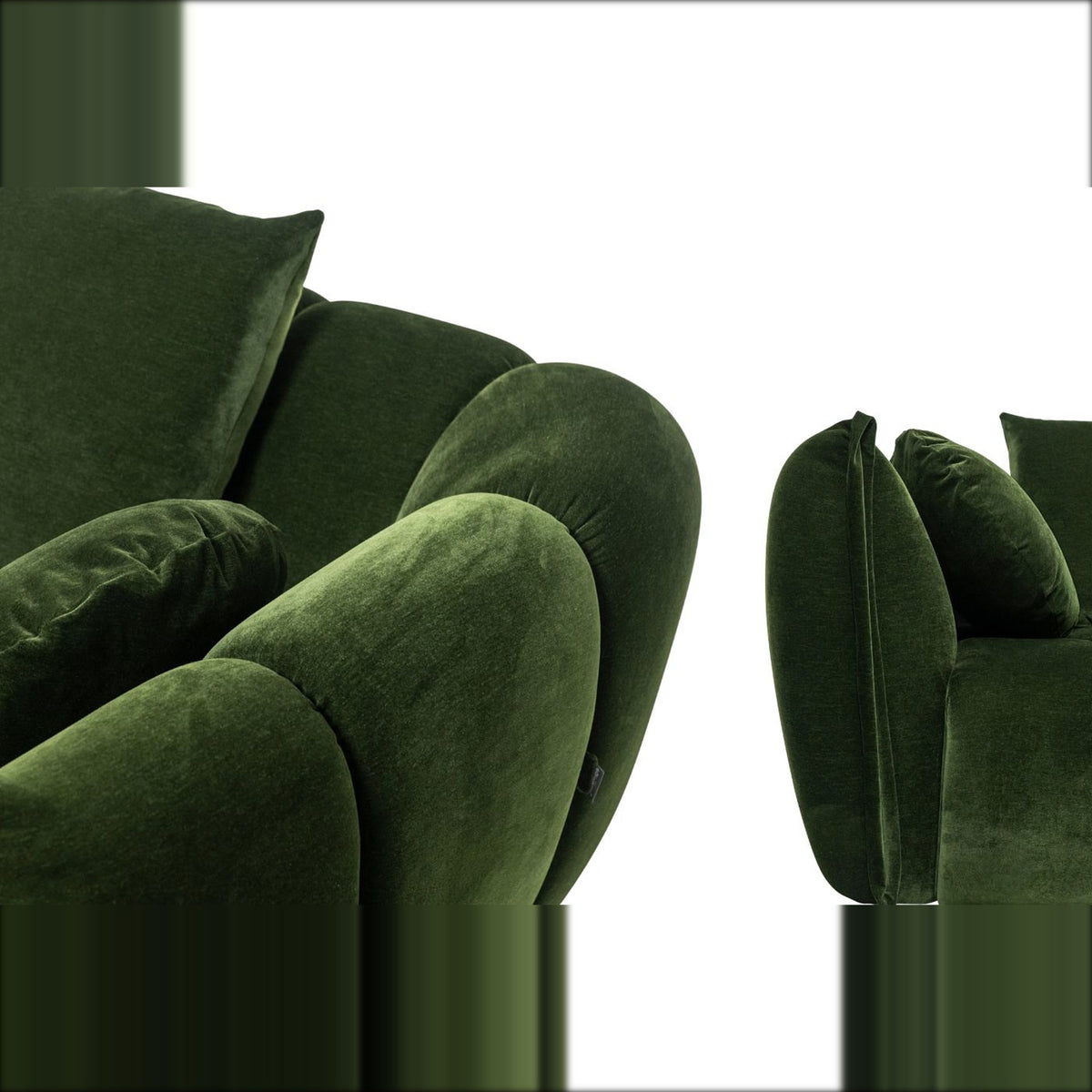 Sofa Eros Corner Forest Green Domestica – Channel Tufting Detail
