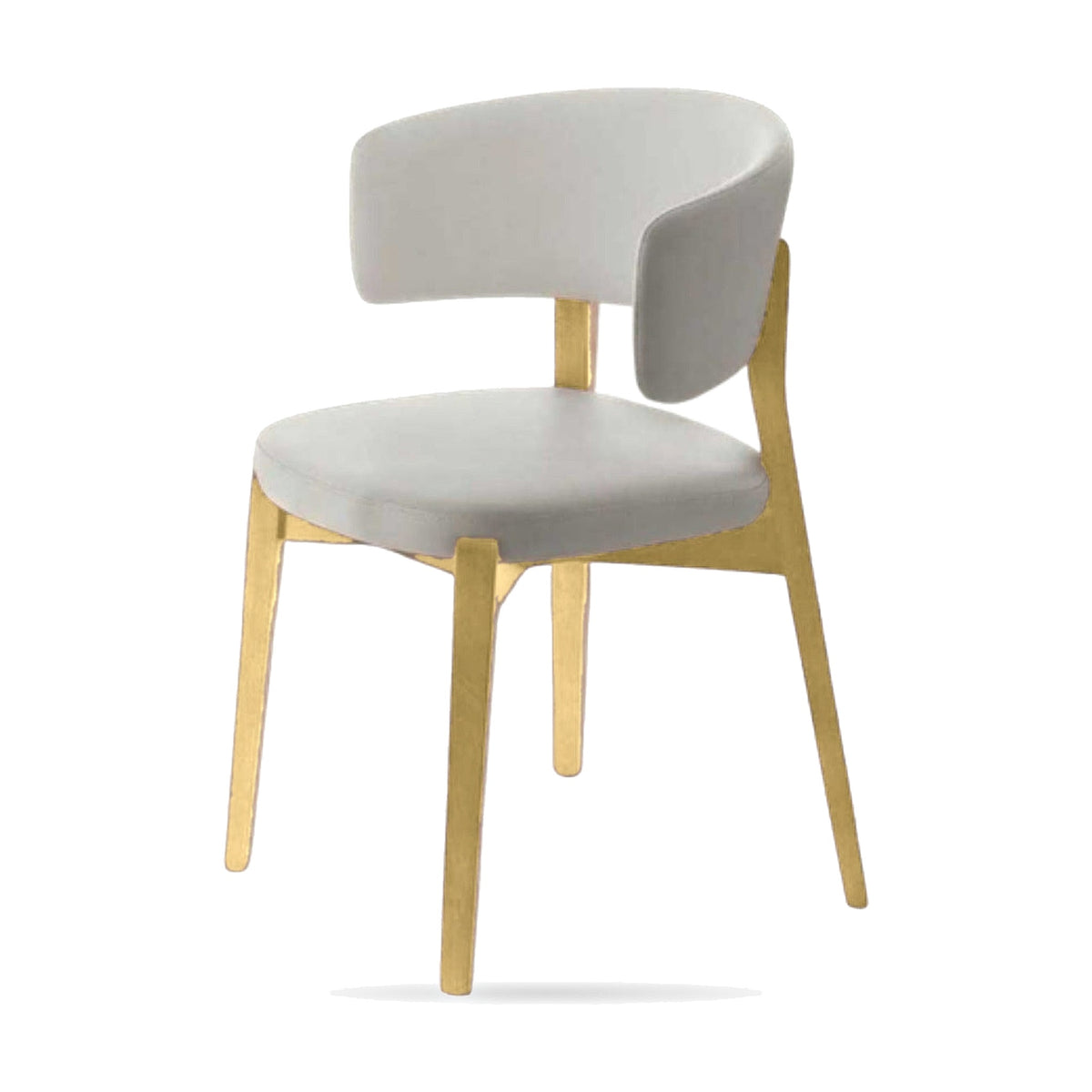 Dining Chair La Fenice – Gold Lacquered – Front View on White
