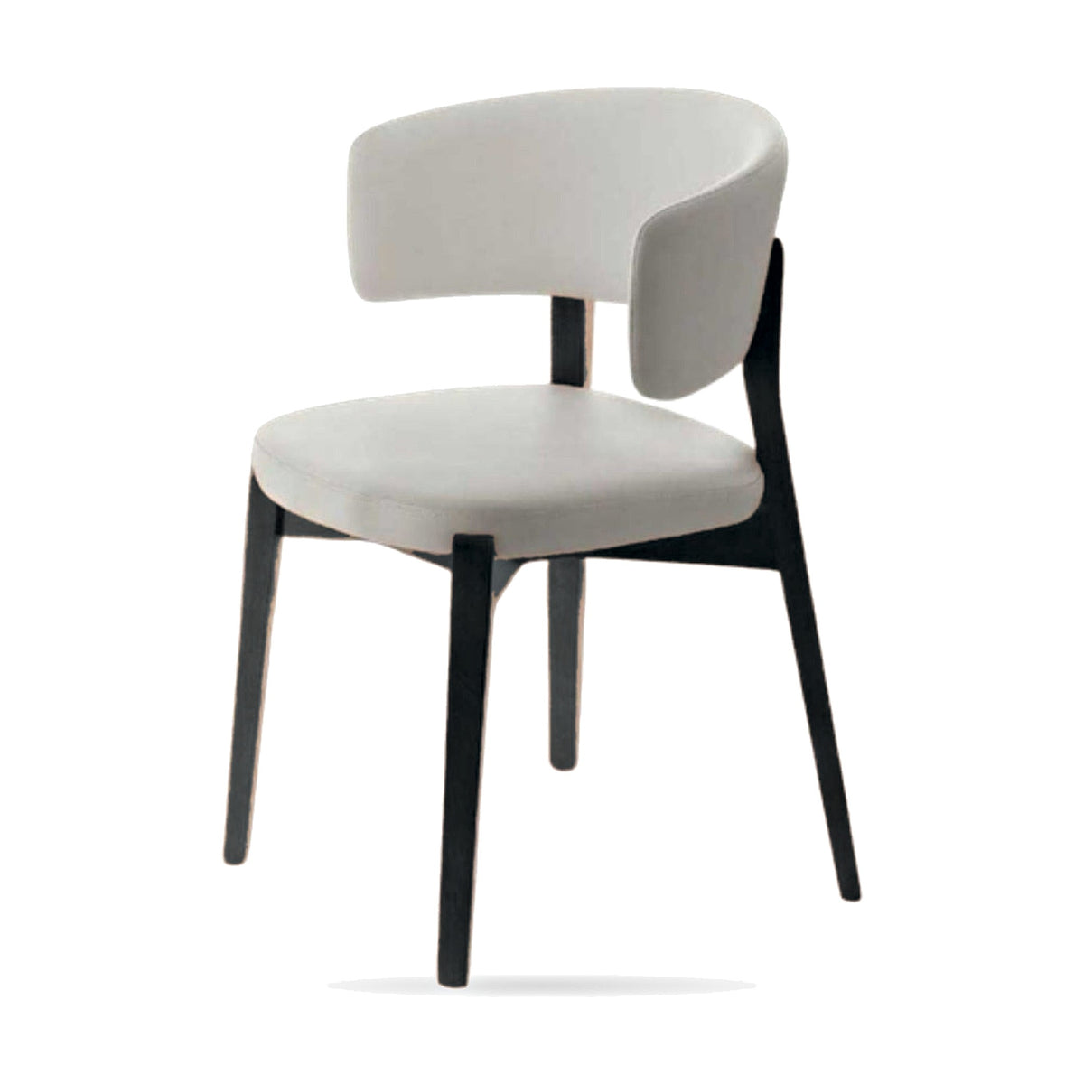 Dining Chair La Fenice – Matt Black Lacquered – Front View on White