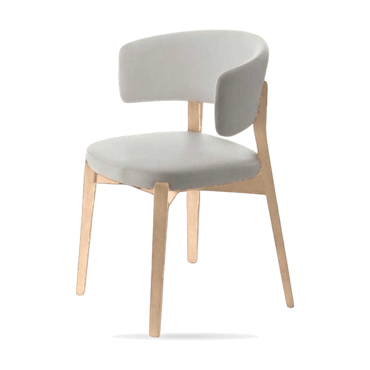 Dining Chair La Fenice – Natural Beech – Front View on White