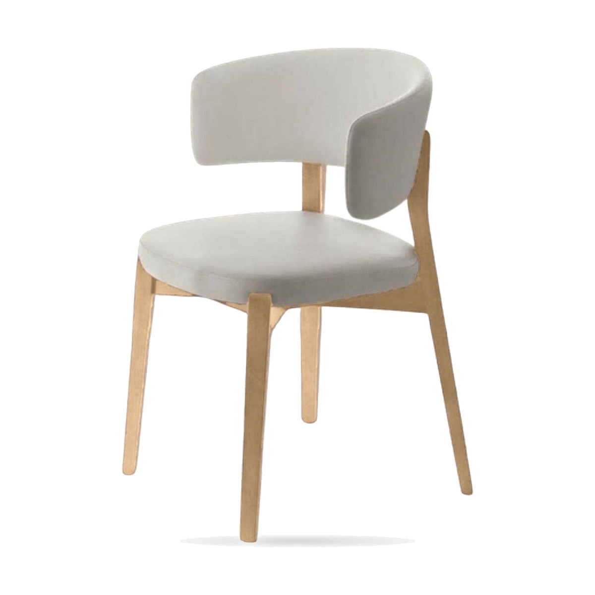 Dining Chair La Fenice – Natural Oak – Front View on White