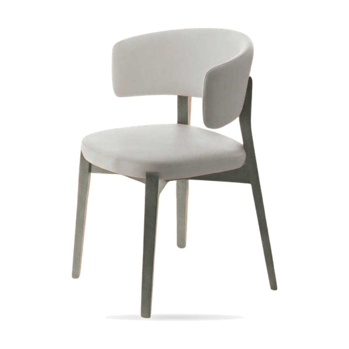 Dining Chair La Fenice – Quartz Grey Lacquered – Front View on White