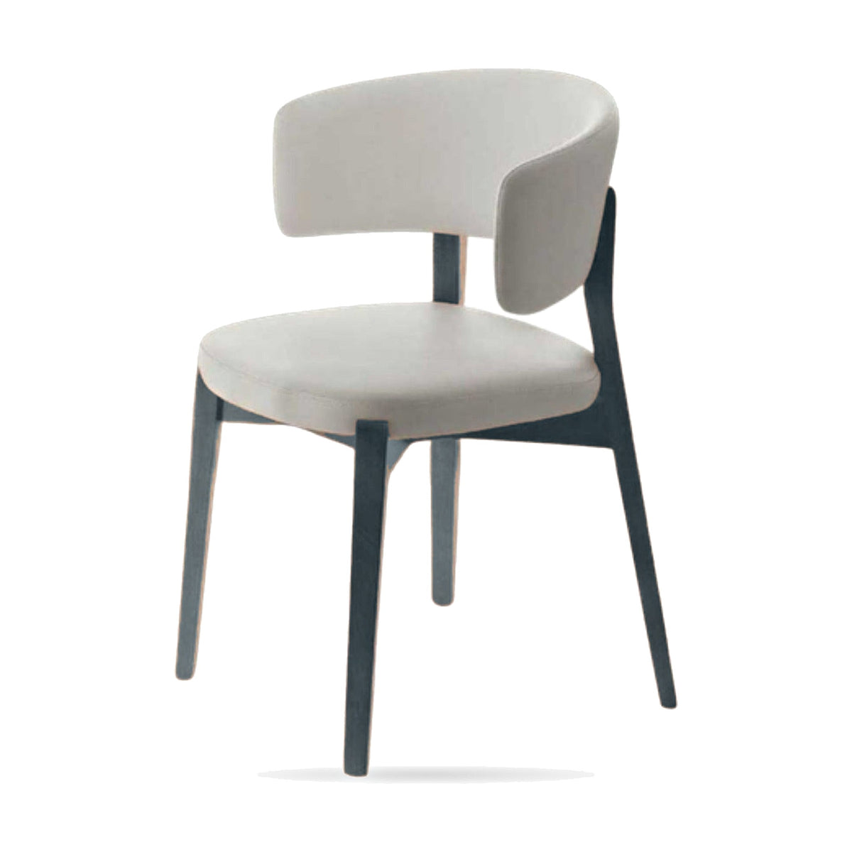 Dining Chair La Fenice – Slate Grey Lacquered – Front View on White