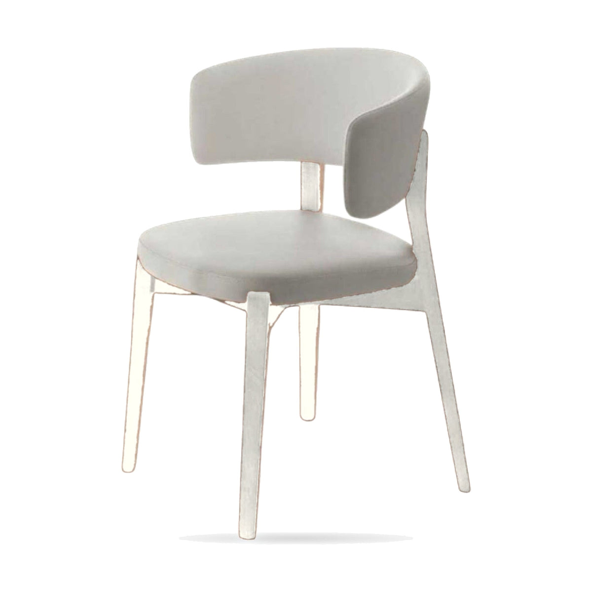 Dining Chair La Fenice – White Lacquered – Front View on White