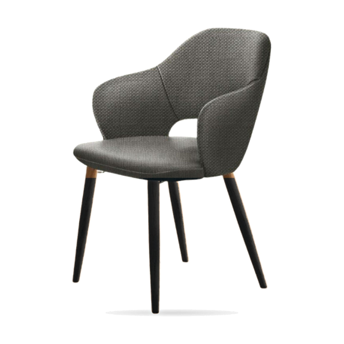 Dining Chair Palombina – Black Ash – Front View on White