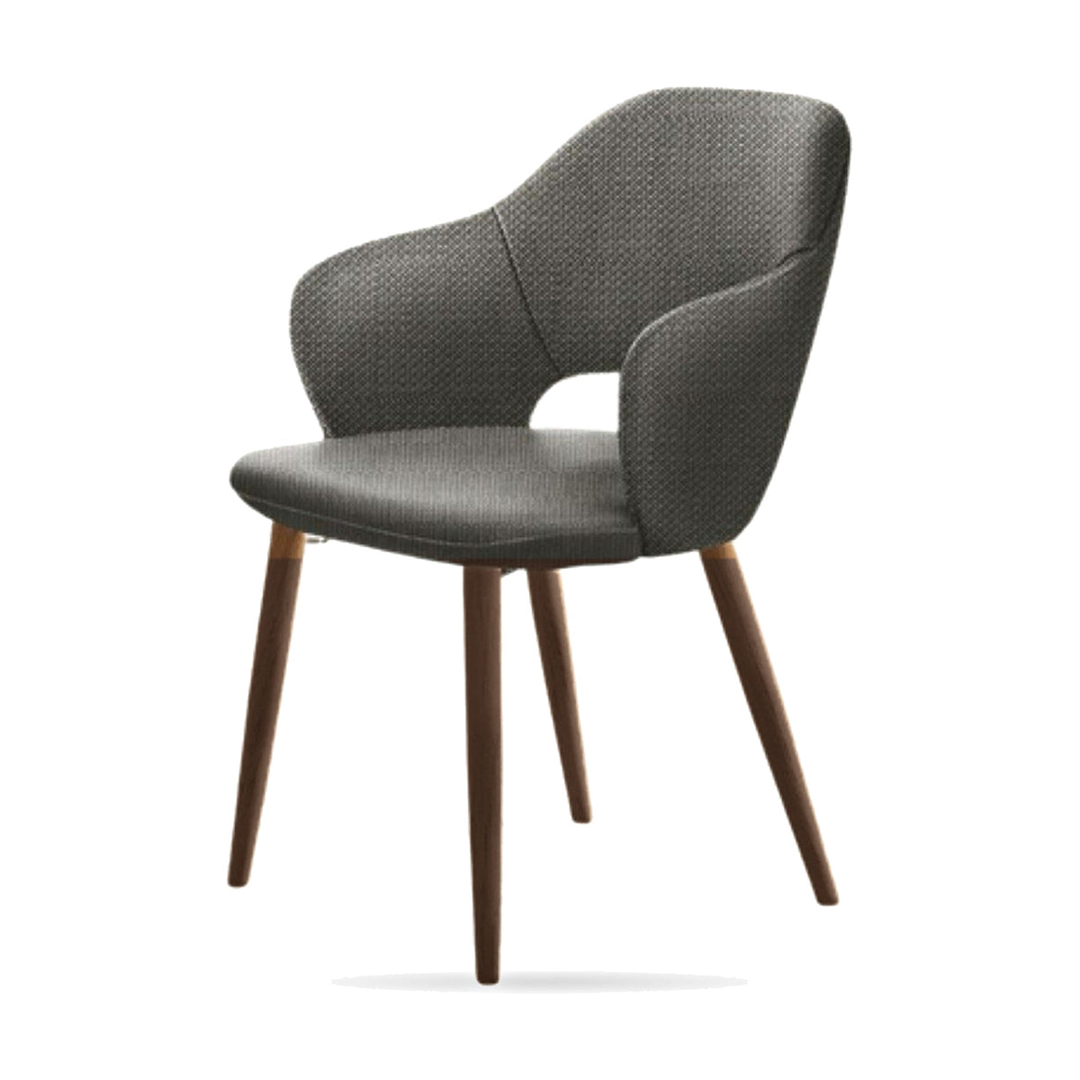Dining Chair Palombina – Dark Walnut Ash – Front View on White