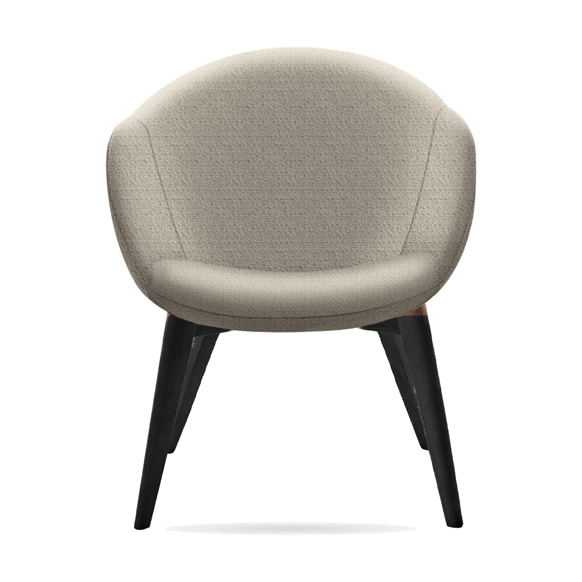 Dining Armchair Aspio – Black Beech – Front View on White