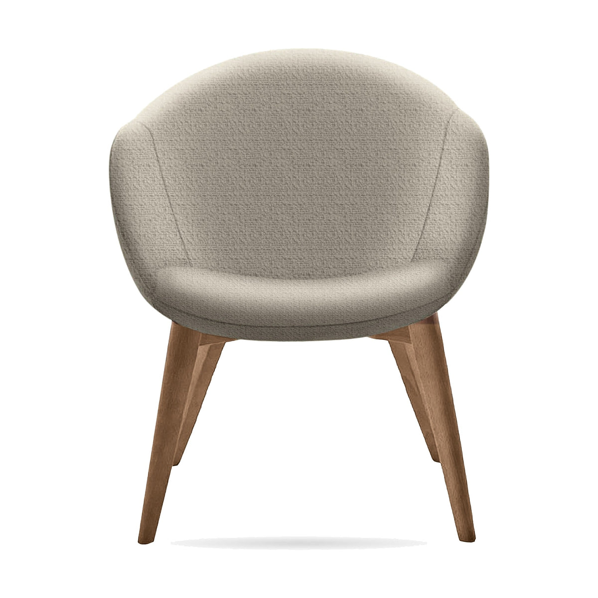 Dining Armchair Aspio – Medium Walnut Beech – Front View on White