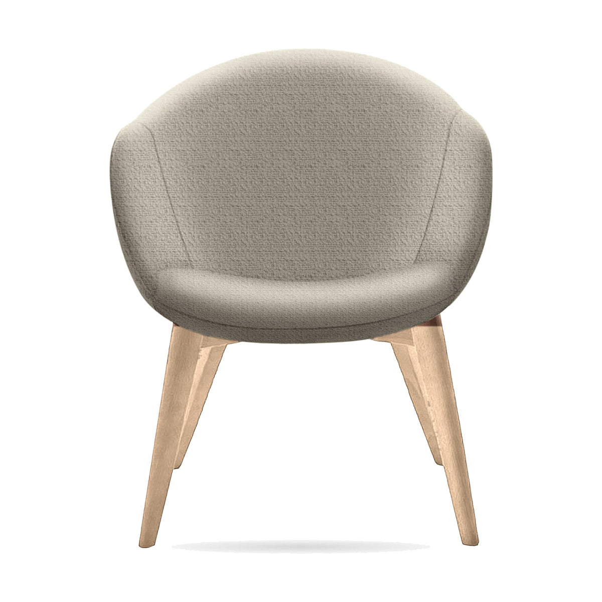 Dining Armchair Aspio – Natural Beech – Front View on White