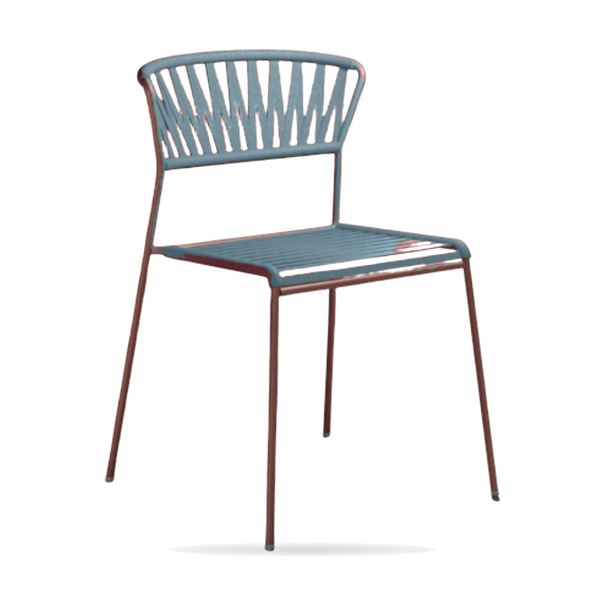 Dining Chair Acquamarina – Air Force Blue – Front View on White