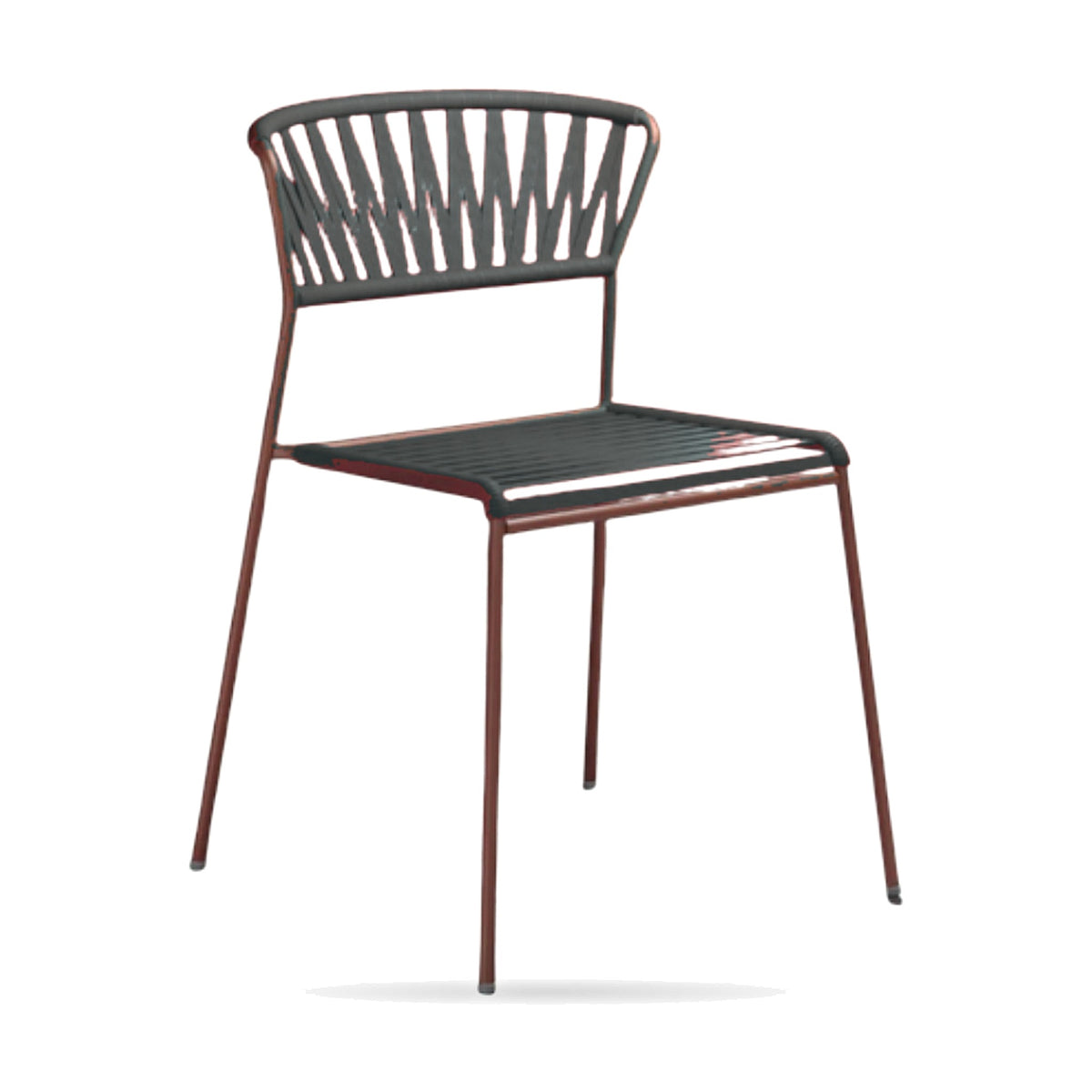 Dining Chair Acquamarina – Graphite – Front View on White