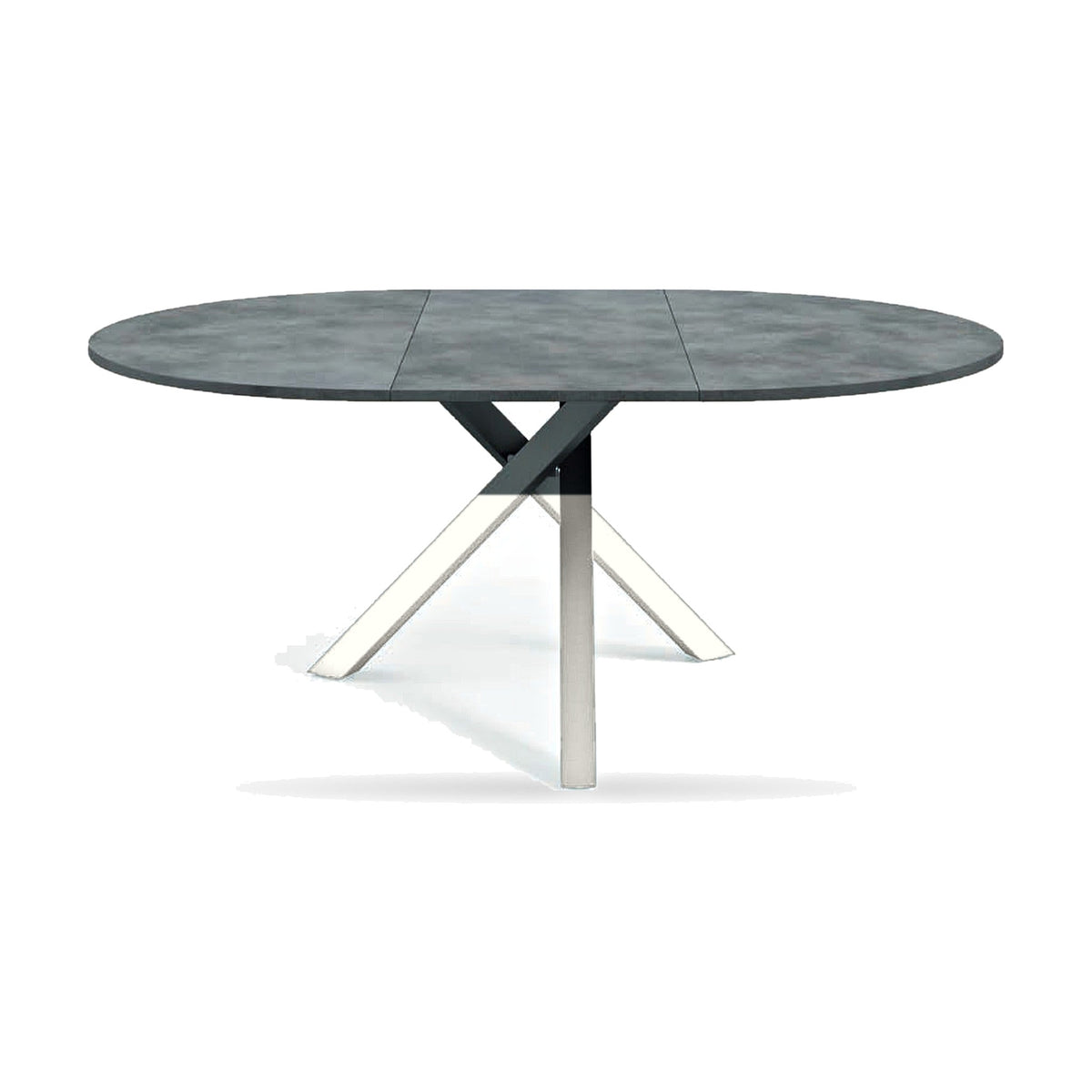 Round Dining Table Kronos – Matt White – Front View on White