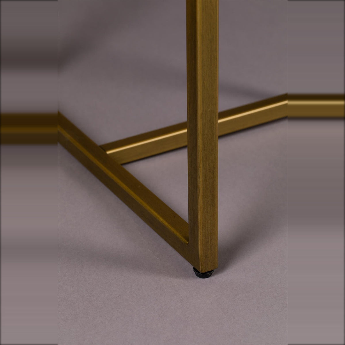 Console Table Class Brown Domestica – Gold-Tone Frame Foot Detail